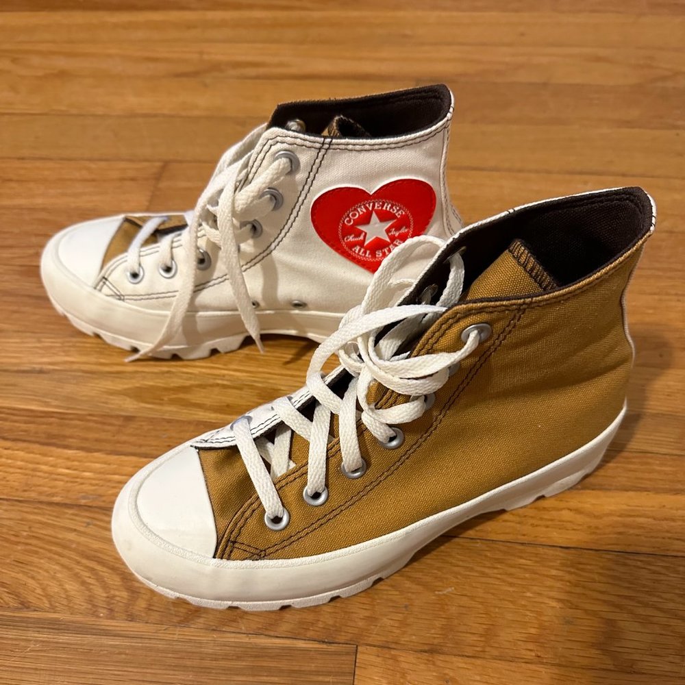 Custom Lugged Platform Converse with heart logo